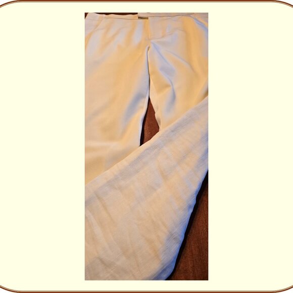 J Brand Ivory Polyester/Linen Designer Pants - Picture 2 of 4